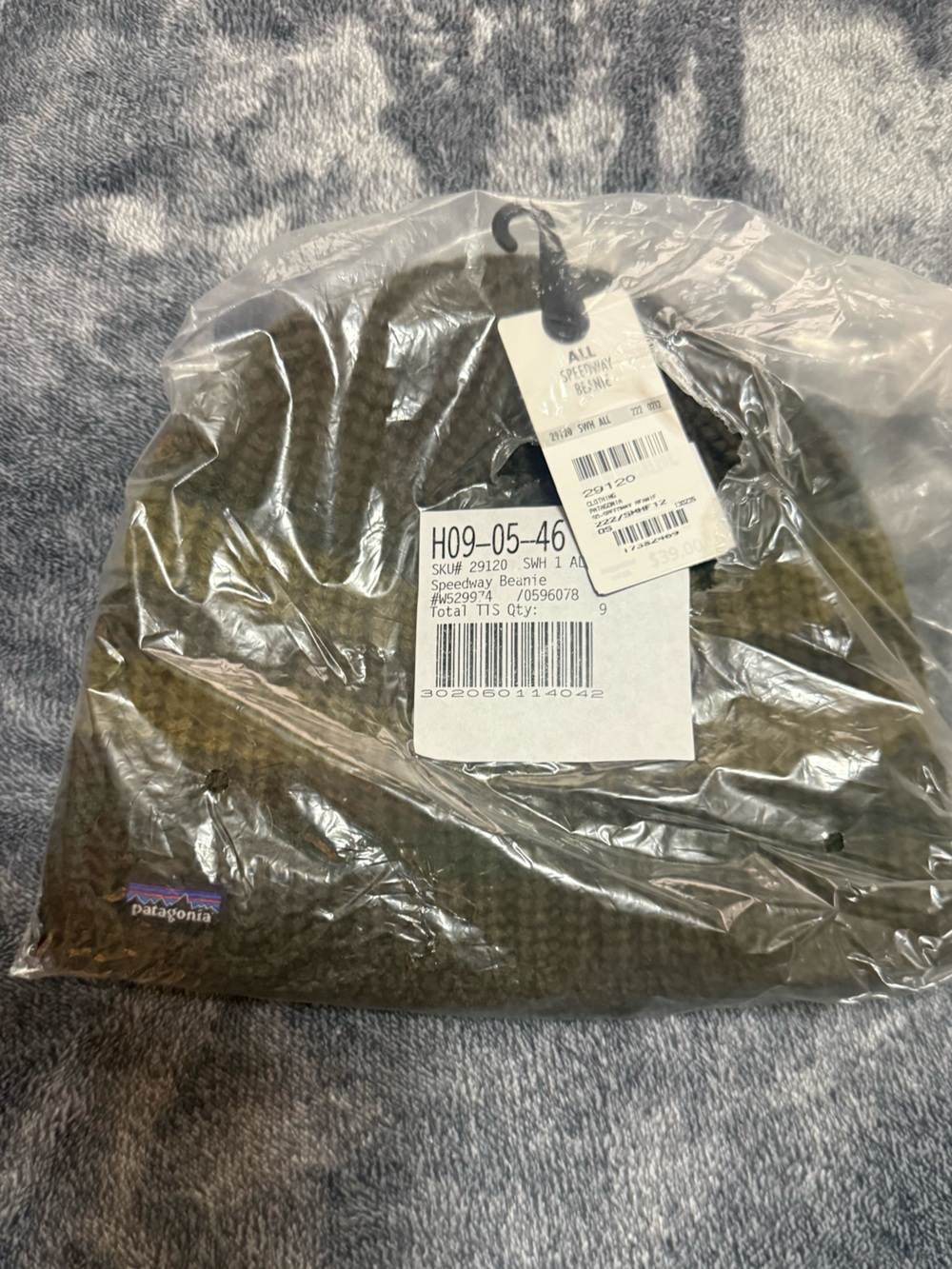 Patagonia Speedway Olive Green Ribbed Beanie